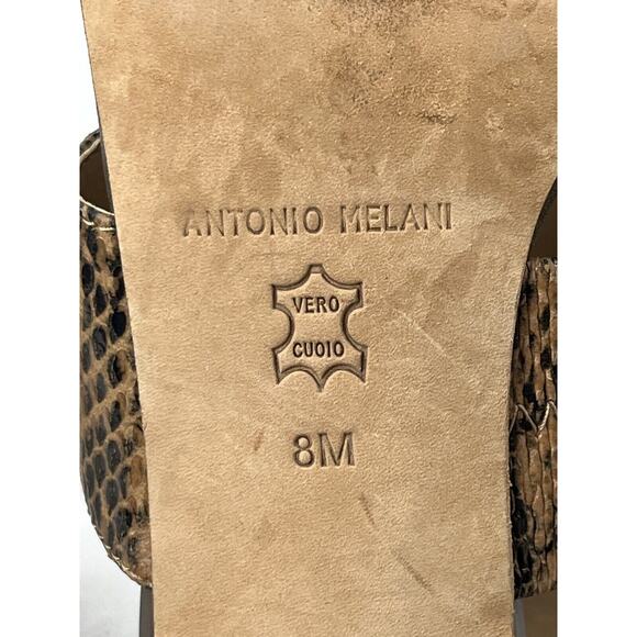 Antonio Melani Leather Snake Skin Heel Sandals Size 8 M - Picture 9 of 10